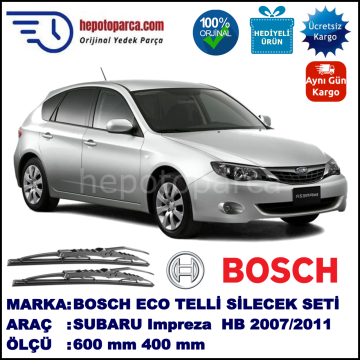 SUBARU Impreza  [G12/G22] 06.07-12.11 600 / 400 mm. BOSCH ECO Telli Silecek 2'li Takım