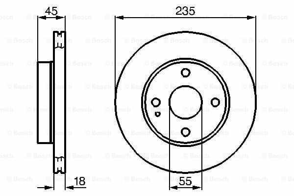 Fren Diski, Ön, [235 / 18-16 mm], Hava KanallıMAZD 323 1.3i Sedan 199610-199806; 323 P 1.3i Hatchback 199610-200009 MAZ NA013325XD; MAZ NA01