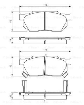 Disk Balata - Ön - [WVA 20959] - [116 X 45 X 15,0  Clio II (B/C/B0/1_)(09/98-), LAGUNA I Berlina/Grand Tour (B56_, 556_)(K56_)(11/93-03/01), MEGANE Classic (LA)(09/96-), MEGANE Coupé/Cabriolet (DA0_)/(EA0_)(03/96-), MEGANE Grandtour (KA)(03/99-), MEG