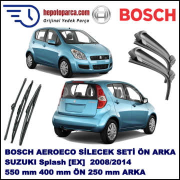 SUZUKI Splash [EX] 01,2008-,,, Bosch Aeroeco Ön ve Arka Silecek Takımı