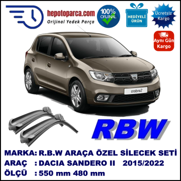DACİA SANDERO 2 MUZ SİLECEK TAKIMI RBW ARACA ÖZEL (2015→)