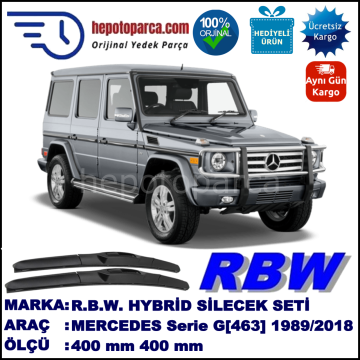 MERCEDES-BENZ Serie G [463] 09.89-... 400 / 400 mm. RBW Hybrid Silecek Seti. U Kanca Uyumlu Hibrit