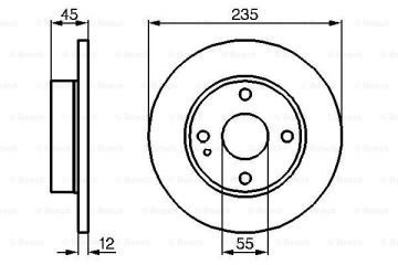 Fren Diski, Ön, [235,0 /12,0-10,0 mm]MAZDA 121 1.3i 199311 - 199512; 121 1.3i 199011 - 199310; 121 1.1 199311 - 199512; 121 1.1 199011 - 199310; 121 1.3i 199507 - 199512; 121 1.3i 199511 - 199711; 121 1.5i 199311 - 199512; 121 1.5i 199511 - 19 MAZ DB