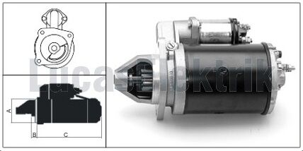61924043  MARS MOTORU 12V/2,8KW/10DIS M127 MF  265/275/285/398/ 398 4*4(SU SIZDIRMAZ)
