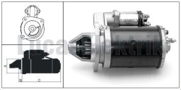 61924043  MARS MOTORU 12V/2,8KW/10DIS M127 MF  265/275/285/398/ 398 4*4(SU SIZDIRMAZ)