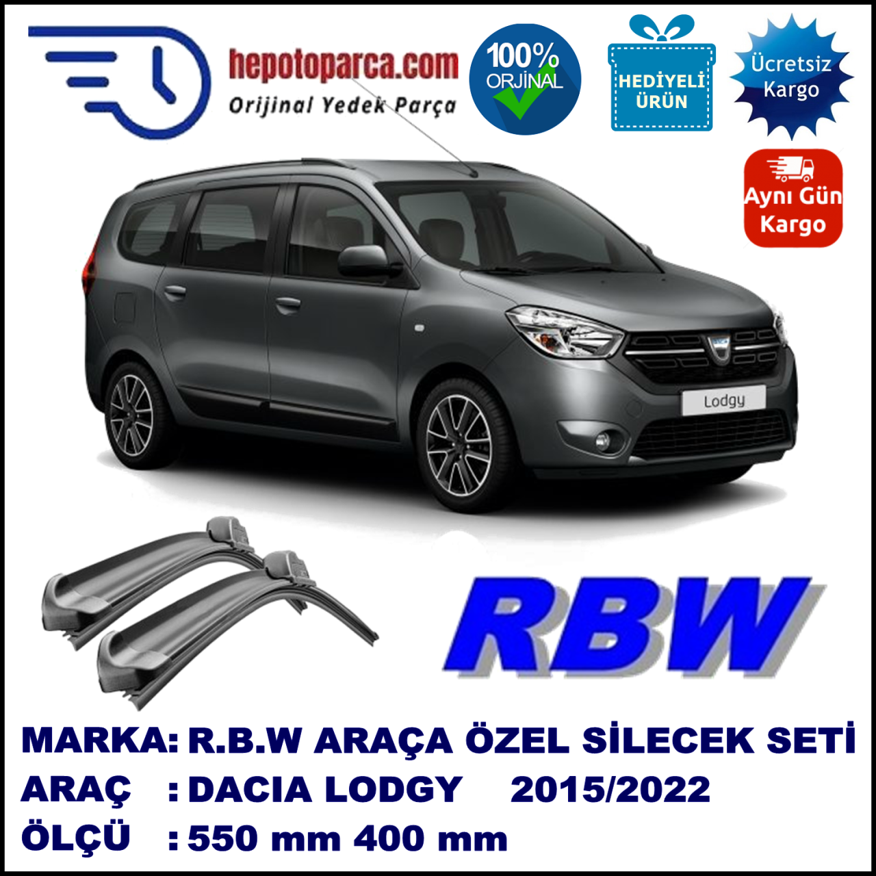 DACİA LODGY MUZ SİLECEK TAKIMI RBW ARACA ÖZEL (2015→)