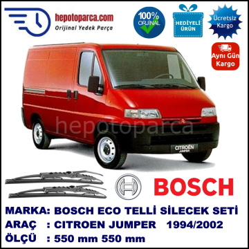CITROEN Jumper [23] 02.1994-02.2002 550 / 550 mm. BOSCH Telli Silecek 2'li Takım U Kanca Uyumlu
