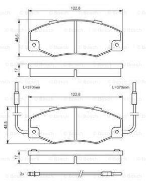 Disk Balata - Ön  - [WVA 21016] -  [ 122,9X48,6X17 21 Fastback 2.0i 198909 - 199312; 21 Fastback 2.1 Diesel 198909 - 199203; 21 Nevada 2.1 Diesel 199204 - 199512; 21 Nevada 2.1 Diesel 198610 - 199512; 21 2.1 Diesel 198905 - 199303; 21 Fastback 2.1 Di