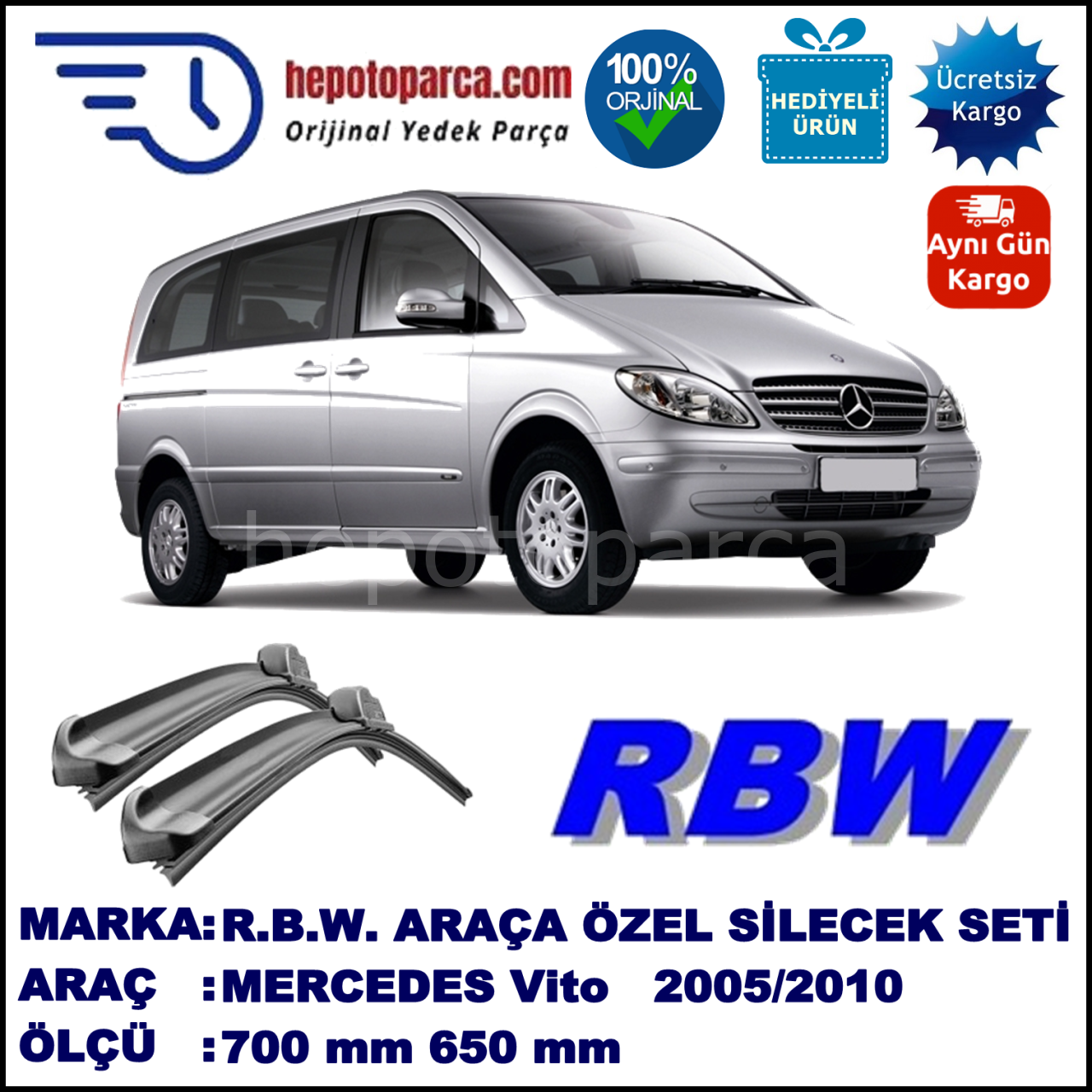 MERCEDES VITO MUZ SİLECEK TAKIMI RBW ARACA ÖZEL (2005-2014)