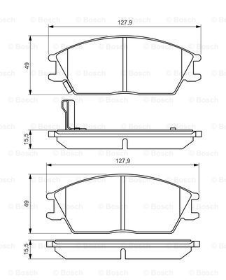 Disk Balata - Ön - [WVA 21012] - [127,5x49x14,8 mm Accent 1.3i 199407 - 199907; Pony 1.5i 198904 - 199407; Accent 1.3i 199404 - 199905; Accent 1.5i 199407 - 199907; Pony 1.3i 199407 - 199907; Pony 1.3i 198904 - 199407; Excel 1.5i 198904 - 199407; Lan