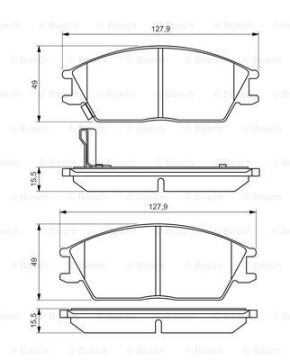 Disk Balata - Ön - [WVA 21012] - [127,5x49x14,8 mm Accent 1.3i 199407 - 199907; Pony 1.5i 198904 - 199407; Accent 1.3i 199404 - 199905; Accent 1.5i 199407 - 199907; Pony 1.3i 199407 - 199907; Pony 1.3i 198904 - 199407; Excel 1.5i 198904 - 199407; Lan