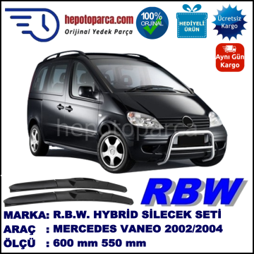 MERCEDES-BENZ Vaneo [414] 02.02-01.04 650 / 550 mm. RBW Hybrid Silecek Seti. U Kanca Uyumlu Hibrit