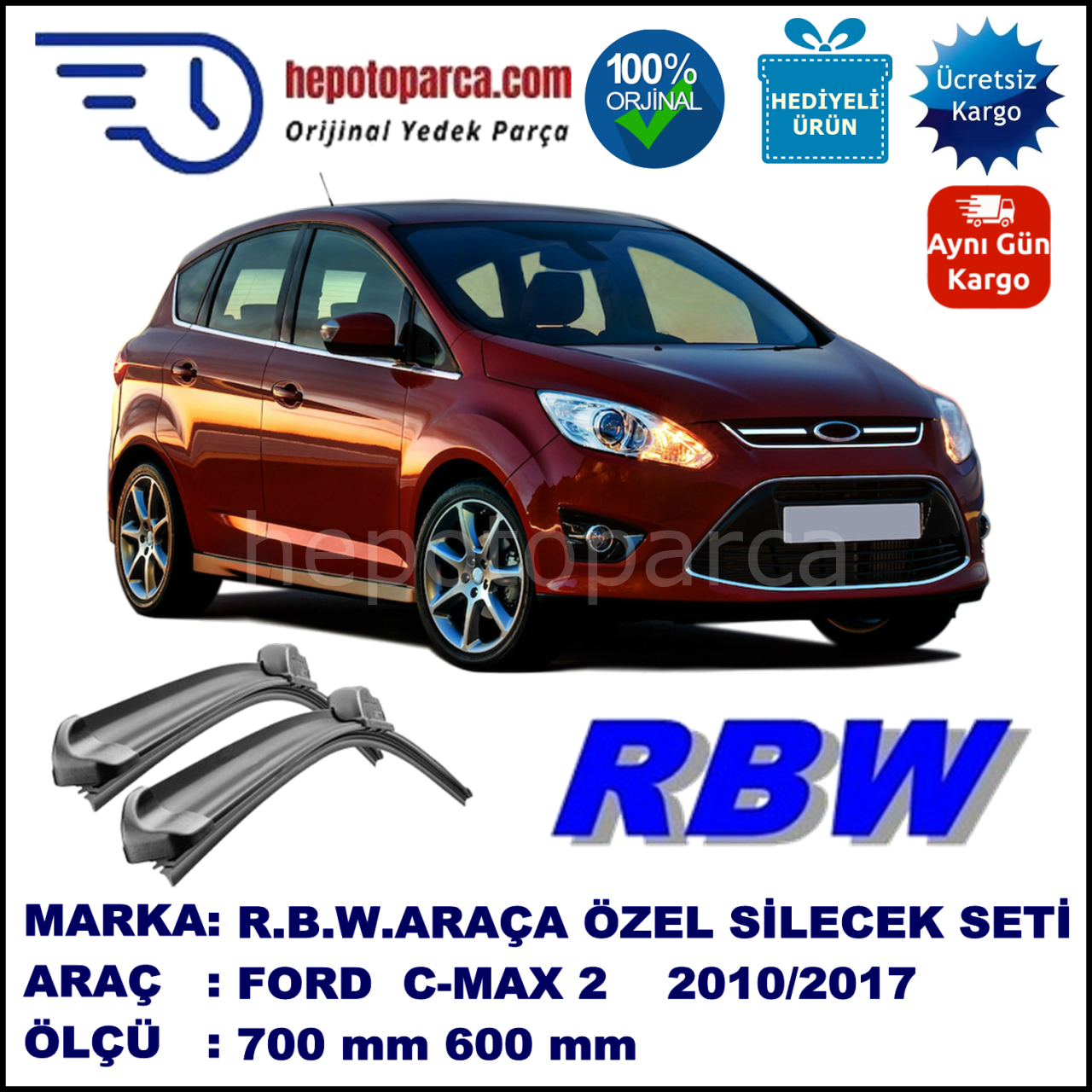 FORD C-MAX 2 MUZ SİLECEK TAKIMI RBW ARACA ÖZEL (2010→)