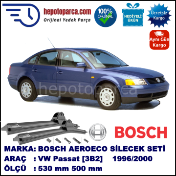 VW Passat [3B2] 10.1996-11.2000, 530 / 500 mm. BOSCH AEROECO Aparatlı Muz Silecek