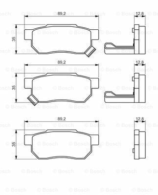 Disk Balata - Arka - [WVA 21312] -  [ 88,8X35,3X13 Civic 1.4i 16V Fastback 199703-200102 ROW GBP90347AF; ROW GBP9