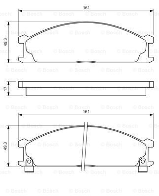 Disk Balata - Ön  - [WVA 21347] -  [ 161X49,8X17 m Pickup 2.5 Diesel Turbo 200111 - 200801; Pickup 2.5 Diesel Turbo 4WD 199805 - 200111; Pickup 3.2 Diesel 4WD 199702 - 200712; Vanette 1.5 198609 - 199303; Vanette 2.0 Diesel 198609 - 199303; Pickup 2.