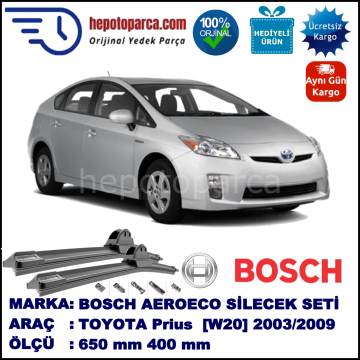 TOYOTA Prius [W20] 09.2003-03.2009, 650 / 400 mm. BOSCH AEROECO Aparatlı Muz Silecek