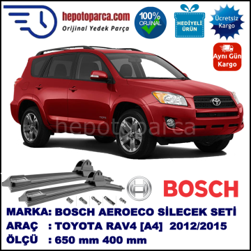TOYOTA RAV4 [A4] 11.2012-..., 650 / 400 mm. BOSCH AEROECO Aparatlı Muz Silecek