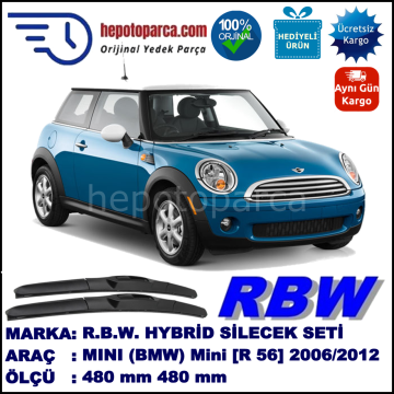 MINI (BMW) Mini [R 56] 11.06-04.12 480 / 480 mm. RBW Hybrid Silecek Seti. U Kanca Uyumlu Hibrit