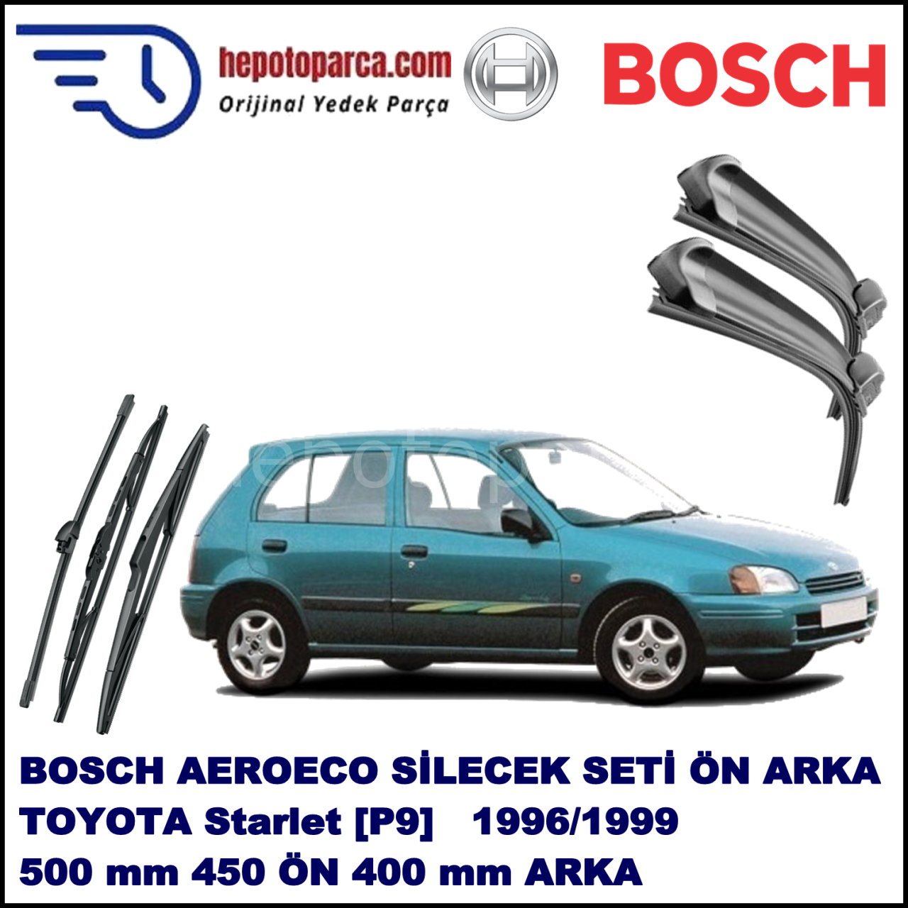 [P9] 01,1996-07,1999 Bosch Aeroeco Ön ve Arka Silecek Takımı