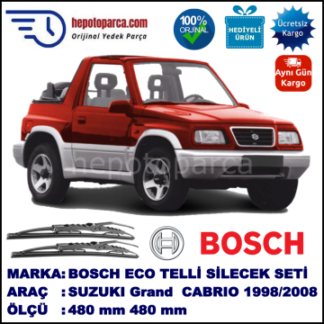 SUZUKI Grand Vitara Cabrio  03.98-03.08 480 / 480 mm. BOSCH ECO Telli Silecek 2'li Takım