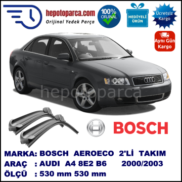 AUDI A4 [8E2; B6] 10.2000-03.2003, 530 / 530 mm. BOSCH AEROECO Aparatlı Muz Silecek