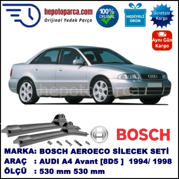 AUDI A4 Avant [8D5; B5] 11.1994-12.1998, 530 / 530 mm. BOSCH AEROECO Aparatlı Muz Silecek