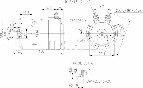 MM 27 Z1660 12V 1,60KW LETRİKA MAHLE ISKRA MM27 72736243 11216785500   3838922068030  3838922068030