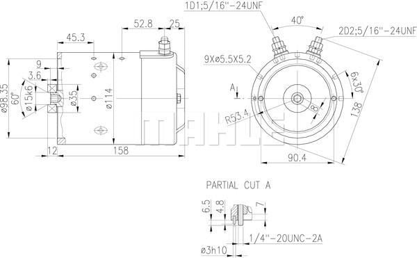 MM 27 Z1660 12V 1,60KW LETRİKA MAHLE ISKRA MM27 72736243 11216785500   3838922068030  3838922068030
