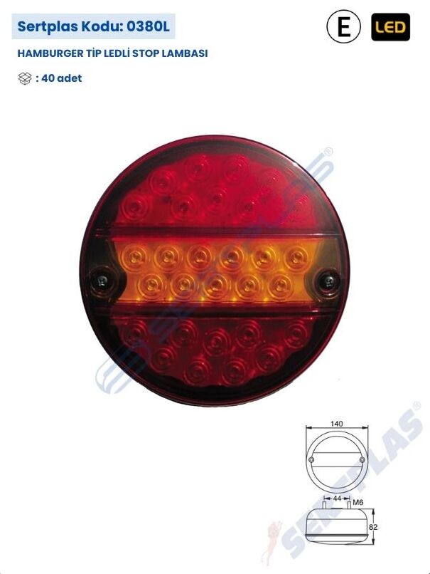 0380L HAMBURGER TİP LEDLİ STOP LAMBASI