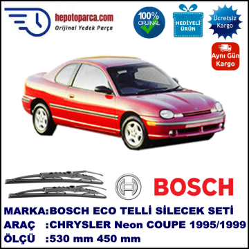 CHRYSLER Neon Coupé [PL] 09.95-06.99 530 / 450 mm. BOSCH ECO Telli Silecek 2'li Takım