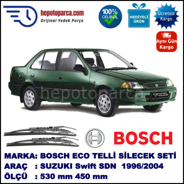 SUZUKI Swift [MA] 03.96-12.04 530 / 450 mm. BOSCH ECO Telli Silecek 2'li Takım