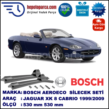 JAGUAR XK 8 Convertible [QDV] 01.1999-02.2009, 530 / 530 mm. BOSCH AEROECO Aparatlı Muz Silecek