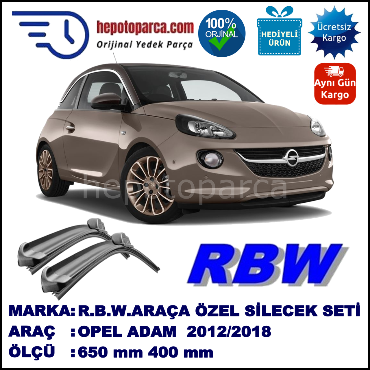 OPEL ADAM MUZ SİLECEK TAKIMI RBW ARACA ÖZEL (2012→)