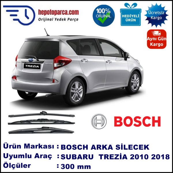 SUBARU Trezia  300 mm 11.2010-... BOSCH Arka Silecek
