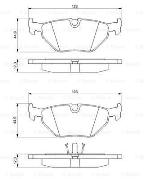 Disk Balata - Arka - [WVA 20995] -  [ 123,1X44,9X1 520 i 198909 - 199512; 316 i Compact 199403 - 200009; 525 i 198909 - 199512; Z 3 1.9 199509 - 199912; 316 i Compact 199812 - 200009; 520 i Touring 199111 - 199612; Z 3 1.8 199503 - 199812; Z 3 1.9 19