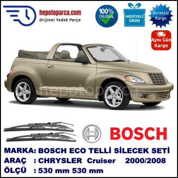 CHRYSLER PT Cruiser Cabrio [PT] 09.00-08.08 530 / 530 mm. BOSCH ECO Telli Silecek 2'li Takım