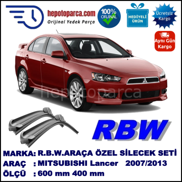 MITSUBISHI Lancer [CY/CZ] 03.07-... 600 / 400 mm. RBW Muz Silecek Seti  2'li Takım. U Kanca Uyumludur.