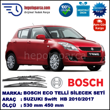 SUZUKI Swift Hatchback [AZH, AZG] 09.10-... 530 / 450 mm. BOSCH ECO Telli Silecek 2'li Takım