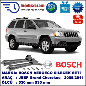 JEEP Grand Cherokee [WH] 03.2005-10.2011, 530 / 530 mm. BOSCH AEROECO Aparatlı Muz Silecek