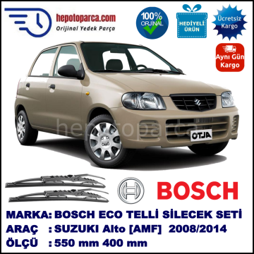 SUZUKI Alto Hatchback  [AMF]  12.08-... 550 / 340 mm. BOSCH ECO Telli Silecek 2'li Takım