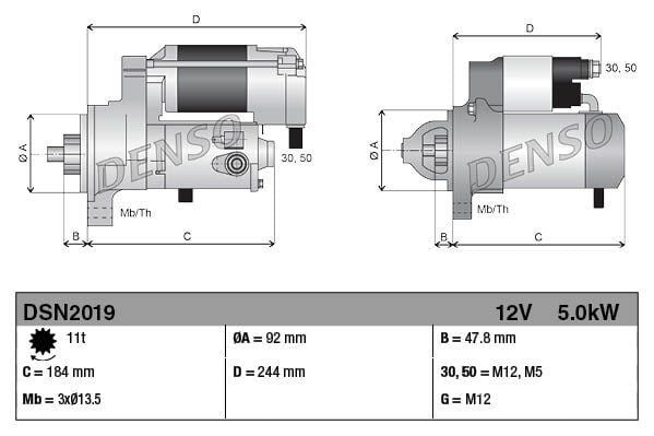 DSN2019 MARŞ MOTORU 5.0KW 12V JOHN DEERE 428080-5532 428000-5532 RE536498 RE525468