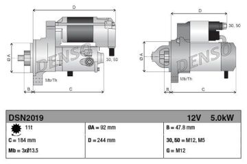 DSN2019 MARŞ MOTORU 5.0KW 12V JOHN DEERE 428080-5532 428000-5532   8717613113943   RE525468   RE536498 RE536498 RE525468
