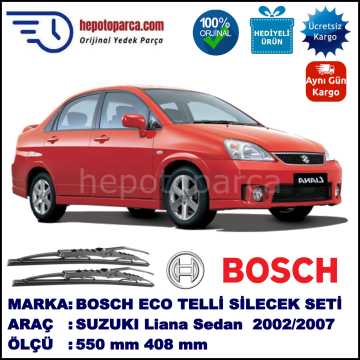 SUZUKI Liana Sedan  04.02-12.07 550 / 480 mm. BOSCH ECO Telli Silecek 2'li Takım