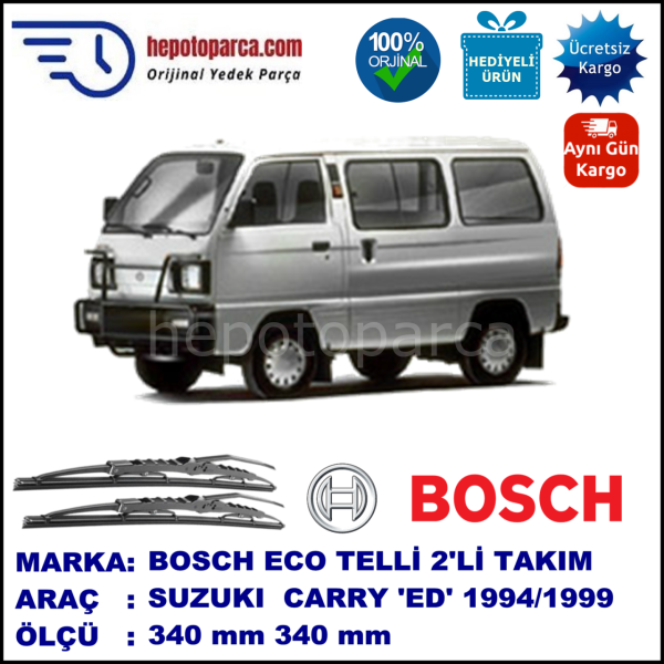 SUZUKI Carry [ED] 10.94-03.99 340 / 340 mm. BOSCH ECO Telli Silecek 2'li Takım