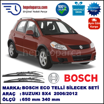SUZUKI SX4  07.06-... 650 / 340 mm. BOSCH ECO Telli Silecek 2'li Takım