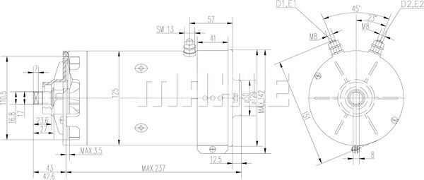 MM 292 Z1660 24V 3KW LETRİKA MAHLE ISKRA MM292 72736508 11216267500   3838922095166   3838922095166
