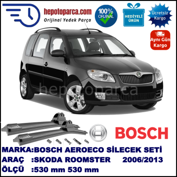SKODA Roomster [5J7] 03.2006-..., 530 / 530 mm. BOSCH AEROECO Aparatlı Muz Silecek