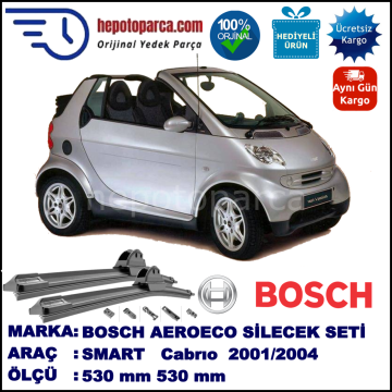 SMART (MCC) Smart Cabrio [450] 01.2001-01.2004, 530 / 530 mm. BOSCH AEROECO Aparatlı Muz Silecek