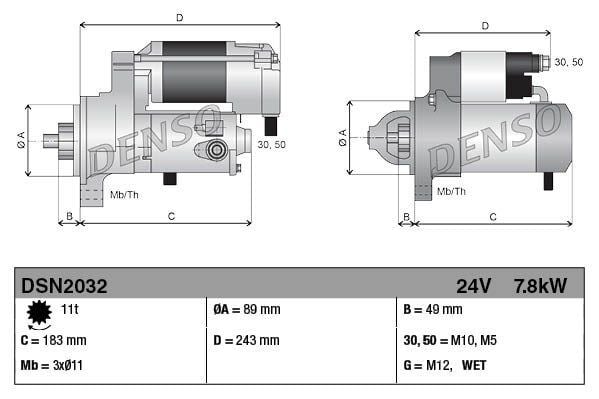 DSN2032 MARŞ MOTORU 7.8KW 24V CASE İVECO 428080-8920 428000-8920 84277437 5801404396   8717613114179   5801404396 84277437 5801404396